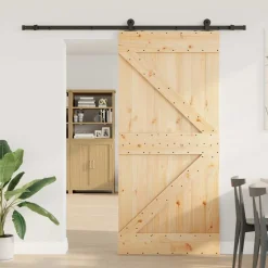 VIDAXL - Porte coulissante et kit de quincaillerie 80x210 cm pin massif