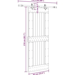 VIDAXL - Porte coulissante et kit de quincaillerie 85x210 cm pin massif