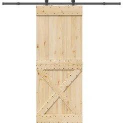 VIDAXL - Porte coulissante et kit de quincaillerie 90x210 cm pin massif