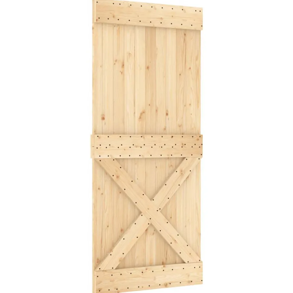 VIDAXL - Porte coulissante et kit de quincaillerie 90x210 cm pin massif