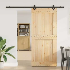 VIDAXL - Porte coulissante et kit de quincaillerie 100x210 cm pin massif