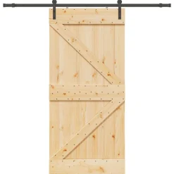 VIDAXL - Porte coulissante et kit de quincaillerie 90x210 cm pin massif