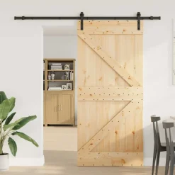 VIDAXL - Porte coulissante et kit de quincaillerie 90x210 cm pin massif