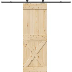 VIDAXL - Porte coulissante et kit de quincaillerie 80x210 cm pin massif