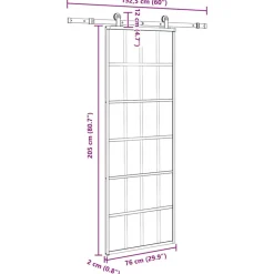 VIDAXL - Porte coulissante avec kit de quincaillerie 76x205 cm verre esg
