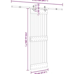 VIDAXL - Porte coulissante et kit de quincaillerie 70x210 cm pin massif