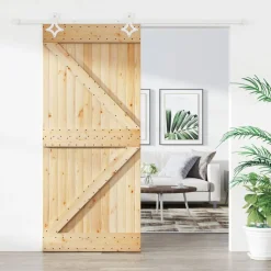 VIDAXL - Porte coulissante et kit de quincaillerie 100x210 cm pin massif