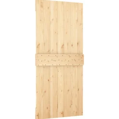 VIDAXL - Porte coulissante et kit de quincaillerie 100x210 cm pin massif