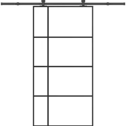 VIDAXL - Porte coulissante et kit de quincaillerie 102,5x205cm verre esg