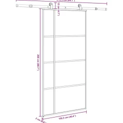 VIDAXL - Porte coulissante et kit de quincaillerie 102,5x205cm verre esg