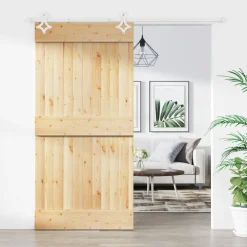 VIDAXL - Porte coulissante et kit de quincaillerie 100x210 cm pin massif