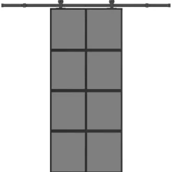 VIDAXL - Porte coulissante kit de quincaillerie trempé verre aluminium