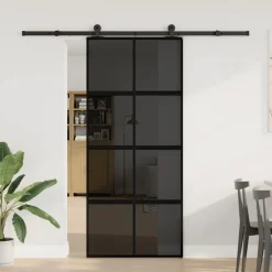 VIDAXL - Porte coulissante kit de quincaillerie trempé verre aluminium