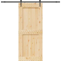 VIDAXL - Porte coulissante et kit de quincaillerie 95x210 cm pin massif