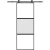 VIDAXL - Porte coulissante kit de quincaillerie trempé verre aluminium