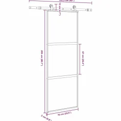 VIDAXL - Porte coulissante kit de quincaillerie trempé verre aluminium