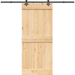 VIDAXL - Porte coulissante et kit de quincaillerie 90x210 cm pin massif