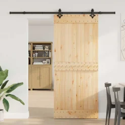 VIDAXL - Porte coulissante et kit de quincaillerie 90x210 cm pin massif