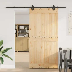 VIDAXL - Porte coulissante et kit de quincaillerie 100x210 cm pin massif