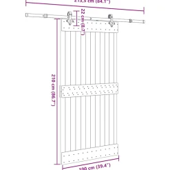 VIDAXL - Porte coulissante et kit de quincaillerie 100x210 cm pin massif