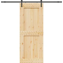VIDAXL - Porte coulissante et kit de quincaillerie 90x210 cm pin massif