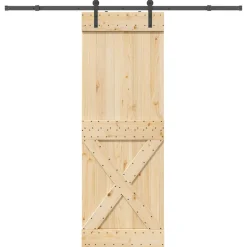 VIDAXL - Porte coulissante et kit de quincaillerie 80x210 cm pin massif