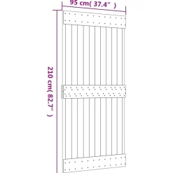 VIDAXL - Porte coulissante et kit de quincaillerie 95x210 cm pin massif