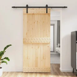 VIDAXL - Porte coulissante et kit de quincaillerie 90x210 cm pin massif