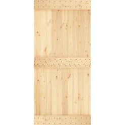 VIDAXL - Porte coulissante et kit de quincaillerie 95x210 cm pin massif