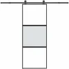 VIDAXL - Porte coulissante kit de quincaillerie trempé verre aluminium