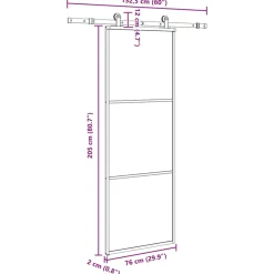 VIDAXL - Porte coulissante avec kit de quincaillerie 76x205 cm verre esg