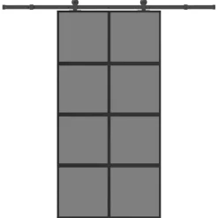VIDAXL - Porte coulissante kit de quincaillerie trempé verre aluminium