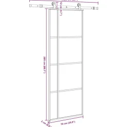 VIDAXL - Porte coulissante avec kit de quincaillerie 76x205 cm verre esg