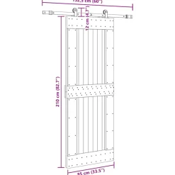 VIDAXL - Porte coulissante et kit de quincaillerie 85x210 cm pin massif