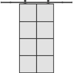 VIDAXL - Porte coulissante et kit de quincaillerie 102,5x205cm verre esg