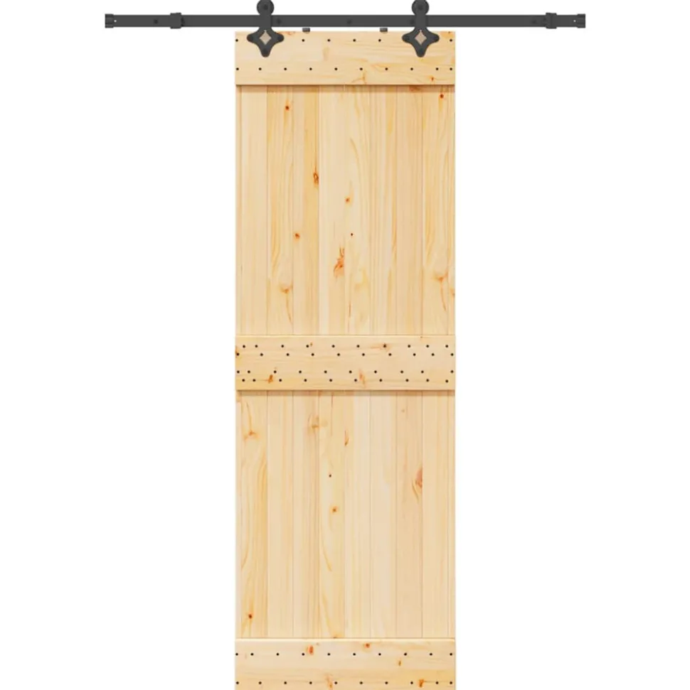 VIDAXL - Porte coulissante et kit de quincaillerie 70x210 cm pin massif