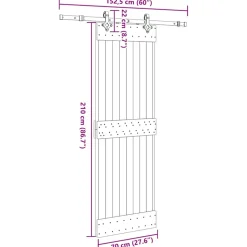 VIDAXL - Porte coulissante et kit de quincaillerie 70x210 cm pin massif