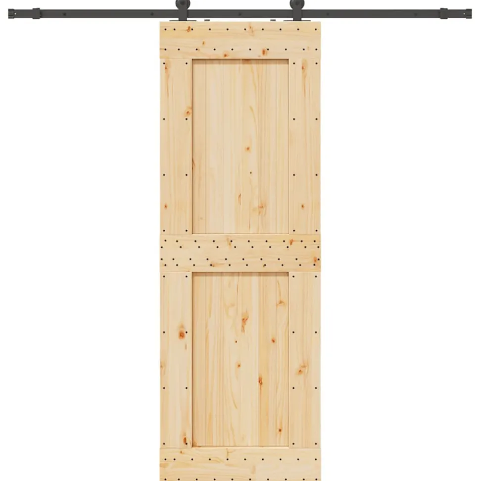 VIDAXL - Porte coulissante et kit de quincaillerie 80x210 cm pin massif