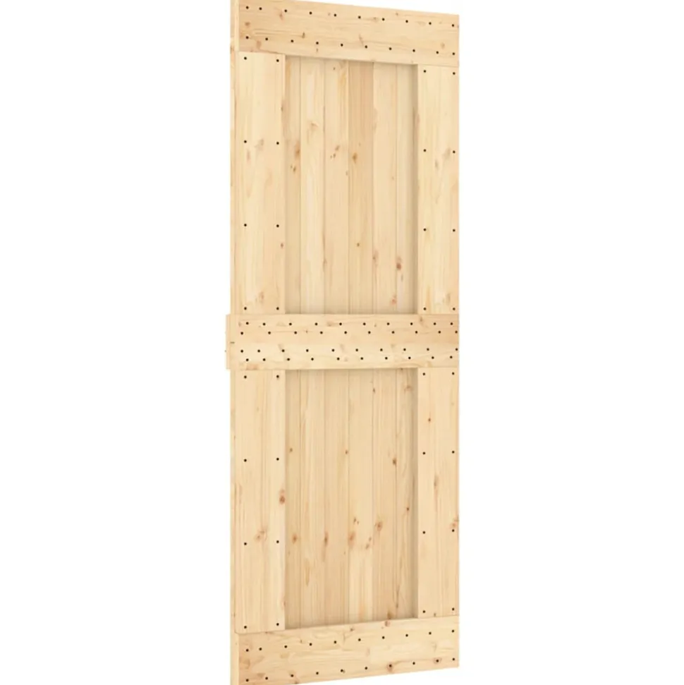 VIDAXL - Porte coulissante et kit de quincaillerie 80x210 cm pin massif