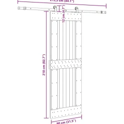 VIDAXL - Porte coulissante et kit de quincaillerie 80x210 cm pin massif