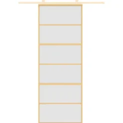VIDAXL - Porte coulissante doré 76x205 cm verre esg dépoli et aluminium