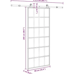 VIDAXL - Porte coulissante avec kit de quincaillerie 90x205 cm verre esg