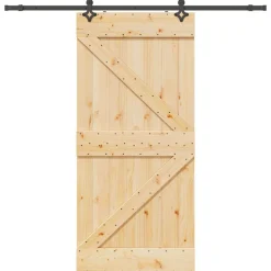 VIDAXL - Porte coulissante et kit de quincaillerie 90x210 cm pin massif