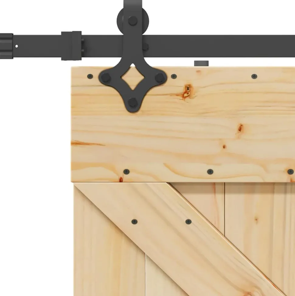 VIDAXL - Porte coulissante et kit de quincaillerie 90x210 cm pin massif