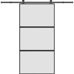 VIDAXL - Porte coulissante kit de quincaillerie trempé verre aluminium