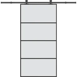 VIDAXL - Porte coulissante et kit de quincaillerie 102,5x205cm verre esg