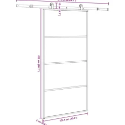 VIDAXL - Porte coulissante et kit de quincaillerie 102,5x205cm verre esg