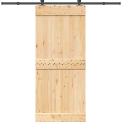 VIDAXL - Porte coulissante et kit de quincaillerie 90x210 cm pin massif