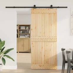 VIDAXL - Porte coulissante et kit de quincaillerie 90x210 cm pin massif