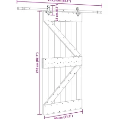 VIDAXL - Porte coulissante et kit de quincaillerie 80x210 cm pin massif